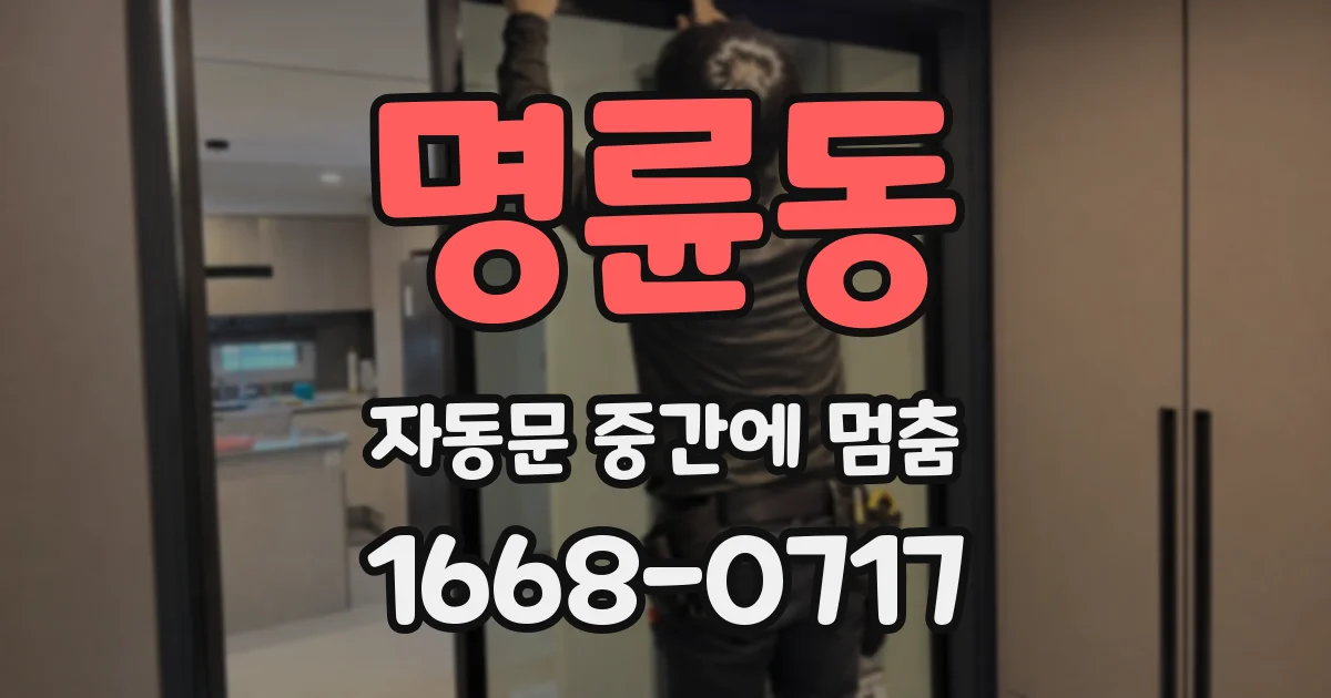 명륜동 자동문 중간에 멈춤