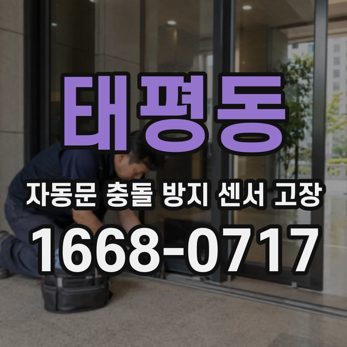 태평동 자동문 충돌 방지 센서 고장