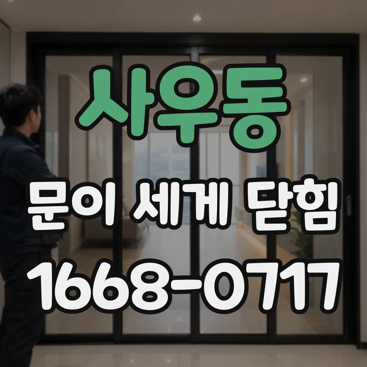 사우동 문이 세게 닫힘