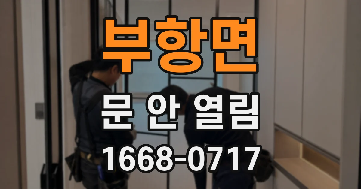 부항면 문 안 열림