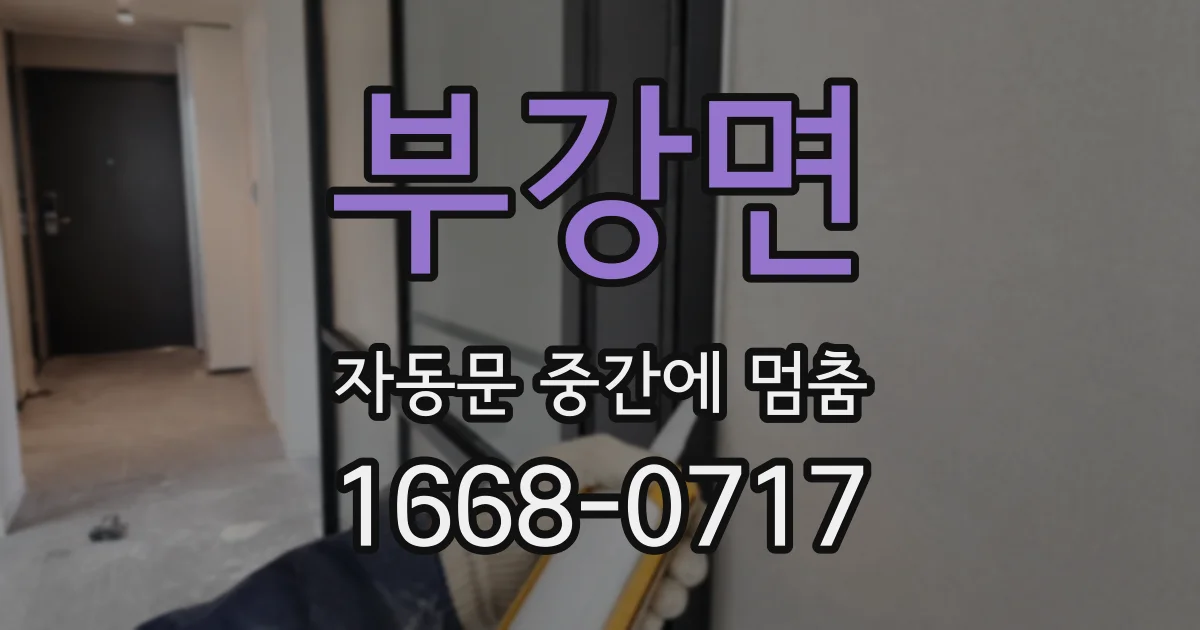 부강면 자동문 중간에 멈춤