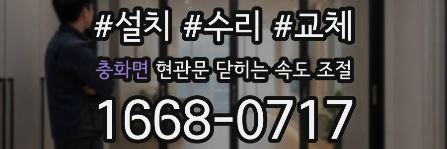 충화면 현관문 닫히는 속도 조절