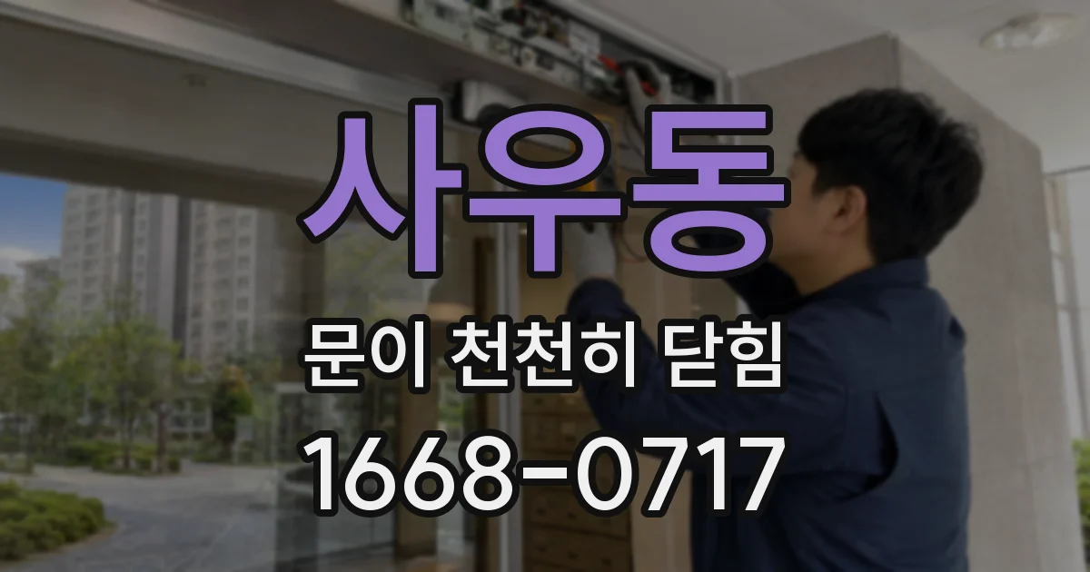 사우동 문이 천천히 닫힘