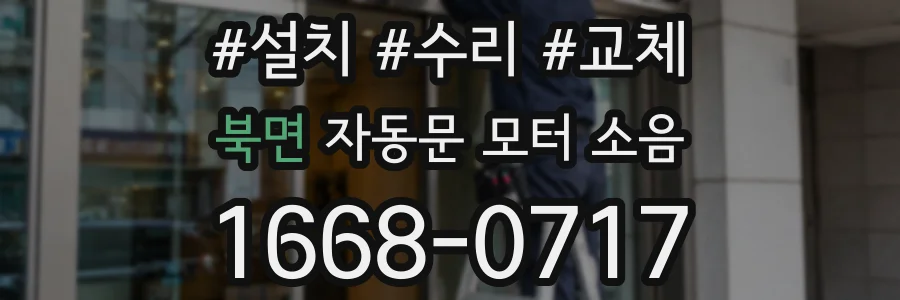 북면 자동문 모터 소음