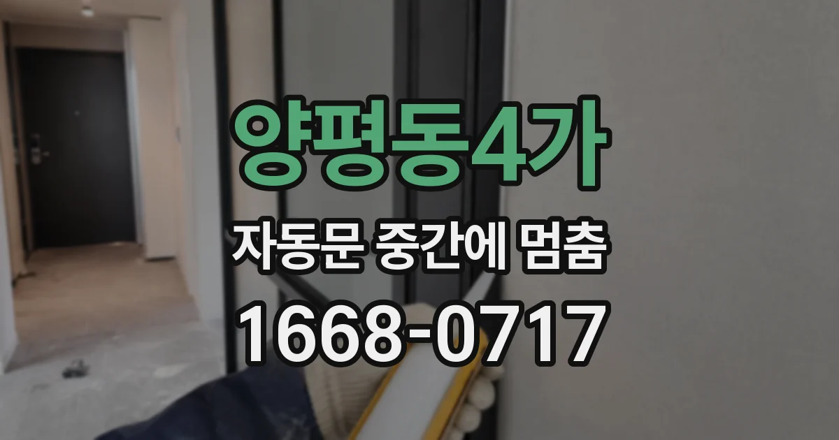 양평동4가 자동문 중간에 멈춤