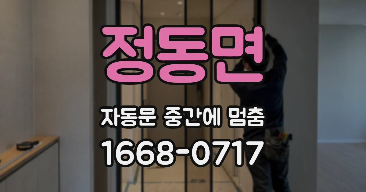 정동면 자동문 중간에 멈춤