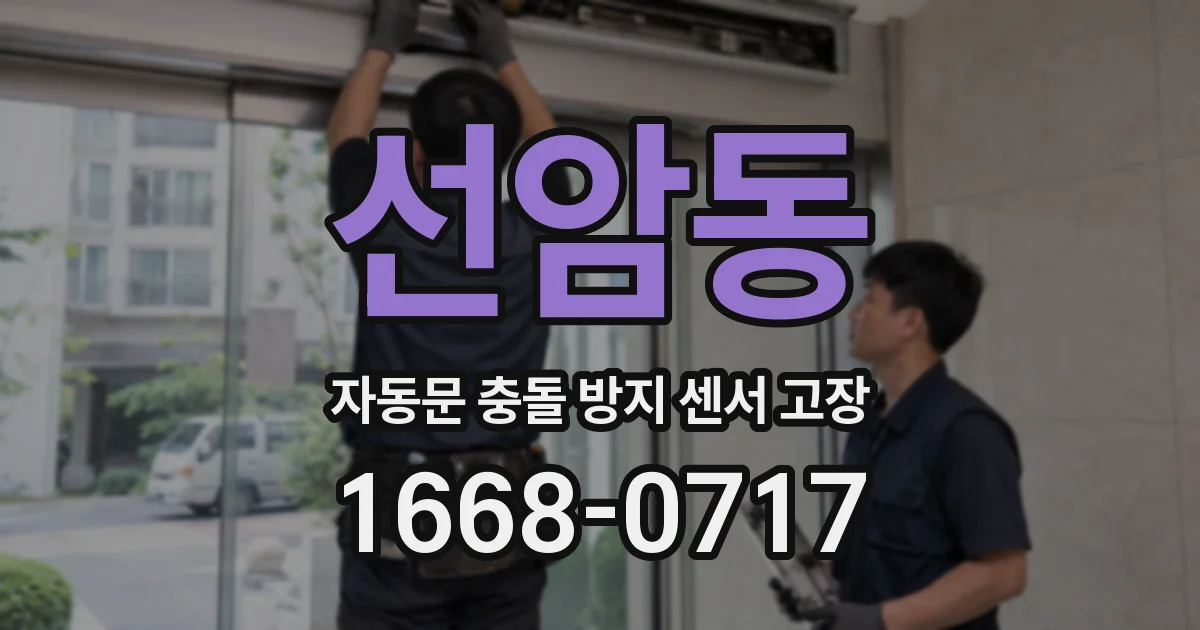 선암동 자동문 충돌 방지 센서 고장