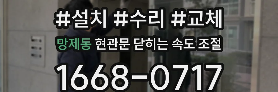 망제동 현관문 닫히는 속도 조절