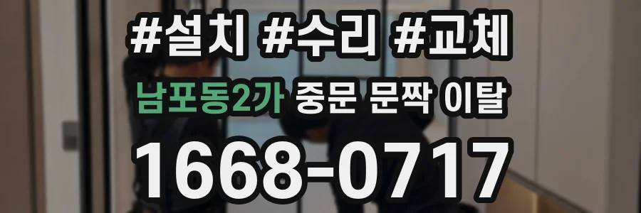 남포동2가 중문 문짝 이탈