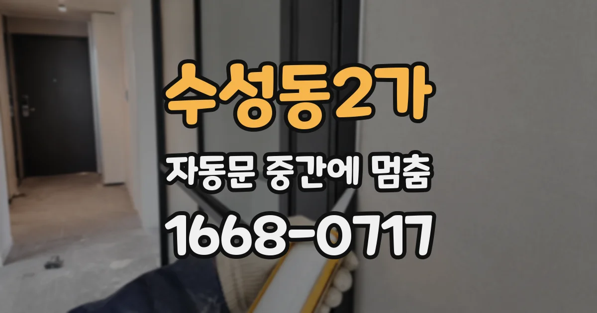 수성동2가 자동문 중간에 멈춤