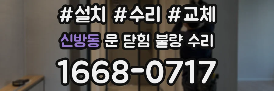 신방동 문 닫힘 불량 수리