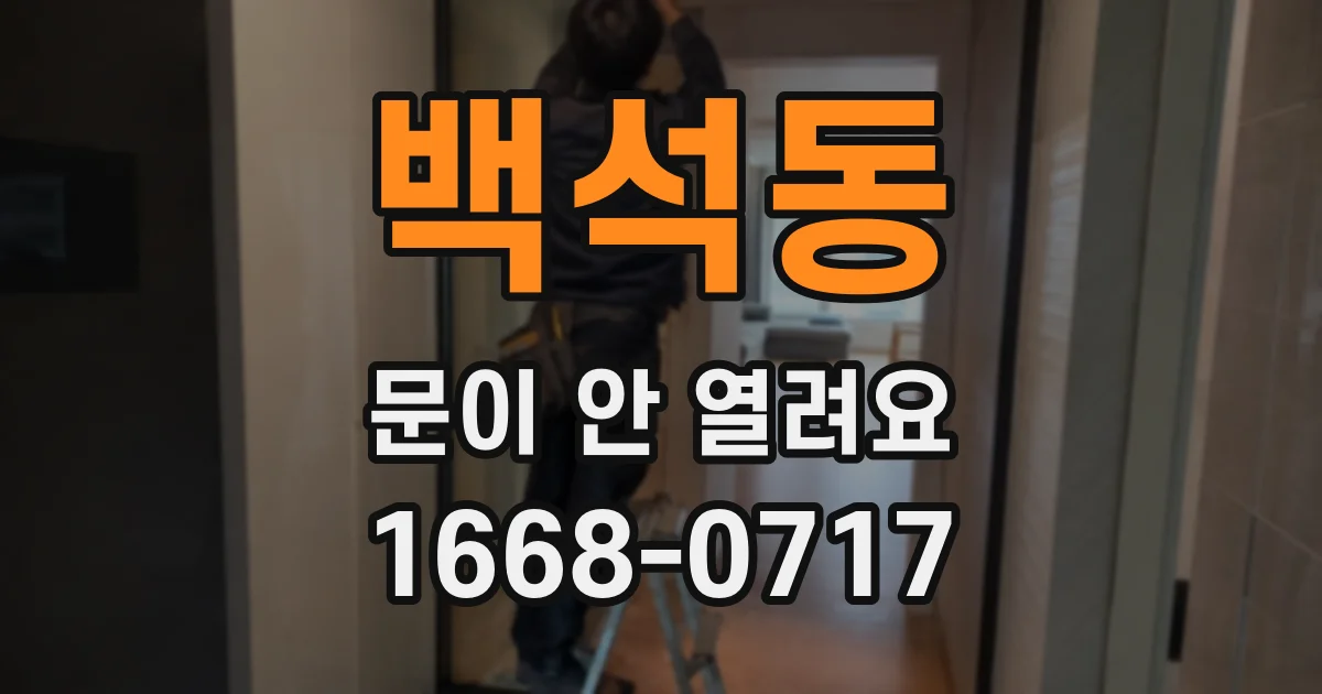 백석동 문이 안 열려요