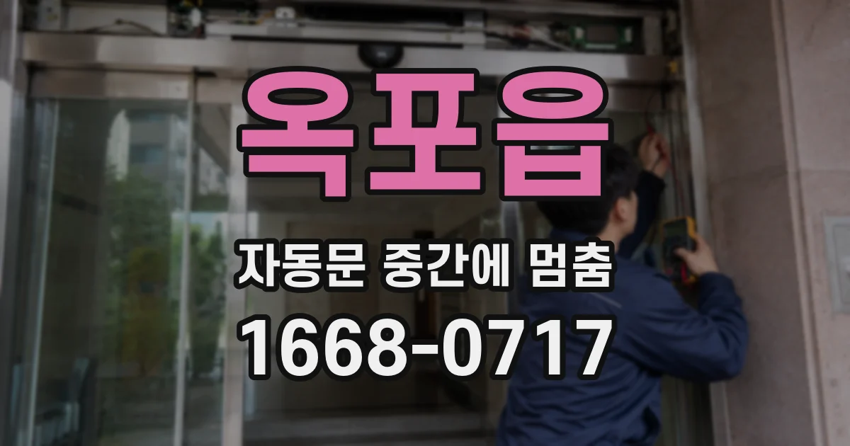 옥포읍 자동문 중간에 멈춤