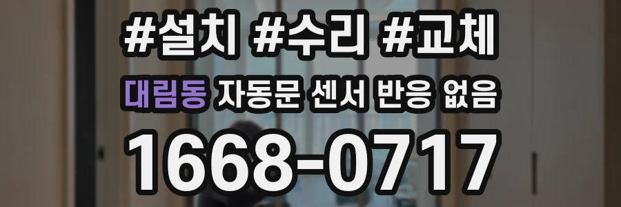 대림동 자동문 센서 반응 없음