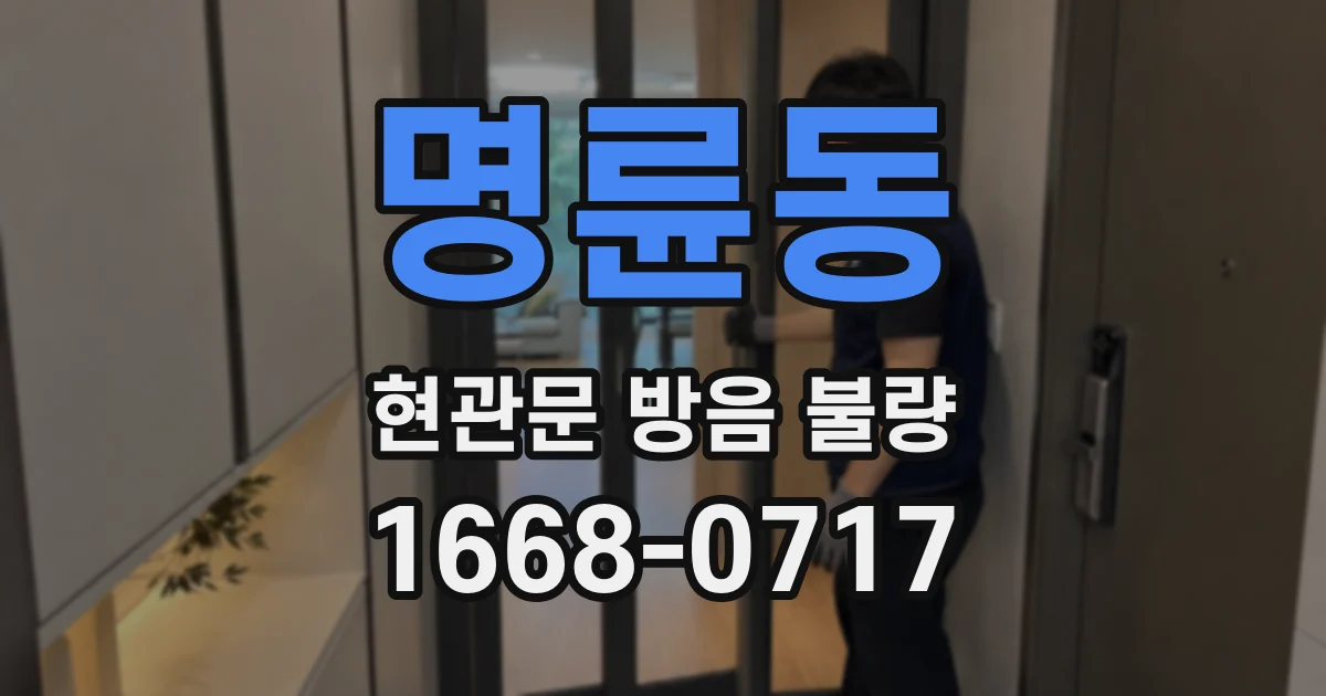 명륜동 현관문 방음 불량