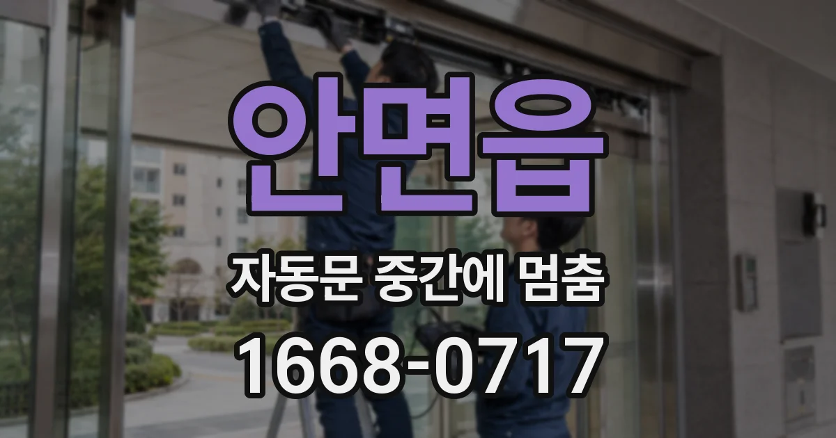 안면읍 자동문 중간에 멈춤