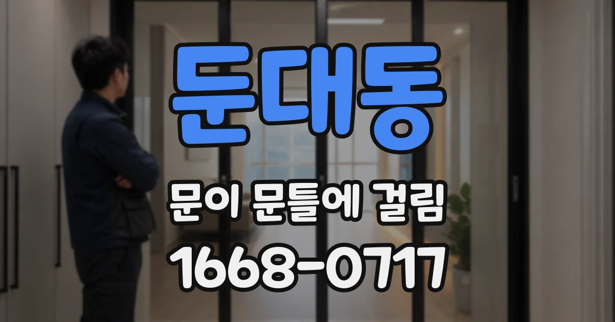 둔대동 문이 문틀에 걸림