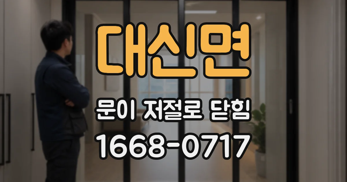 대신면 문이 저절로 닫힘
