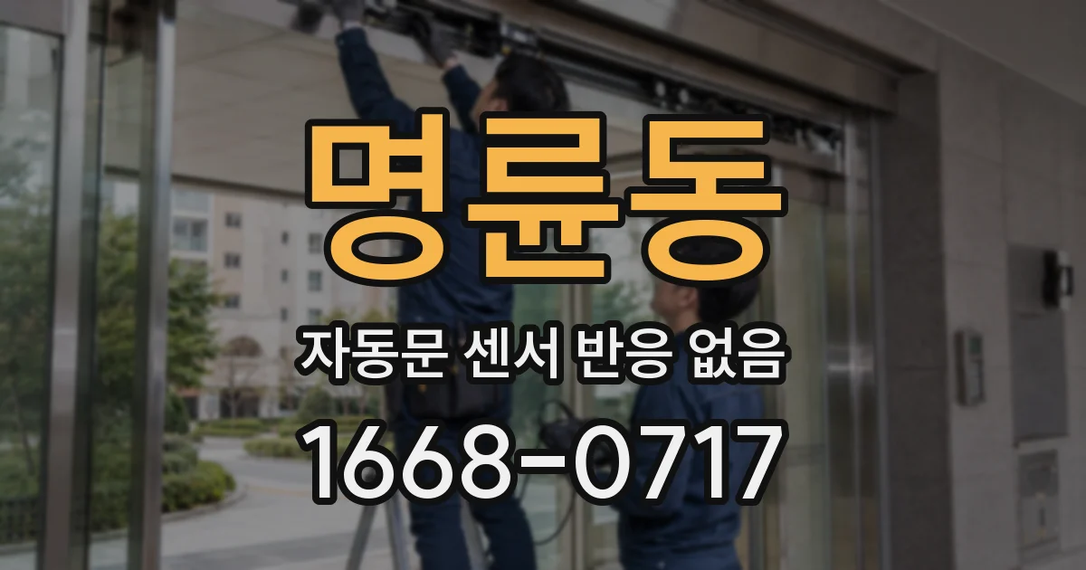 명륜동 자동문 센서 반응 없음