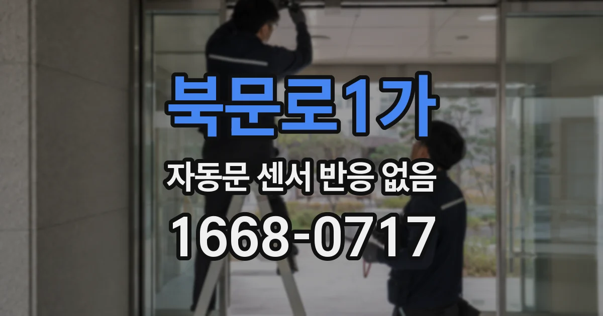 북문로1가 자동문 센서 반응 없음
