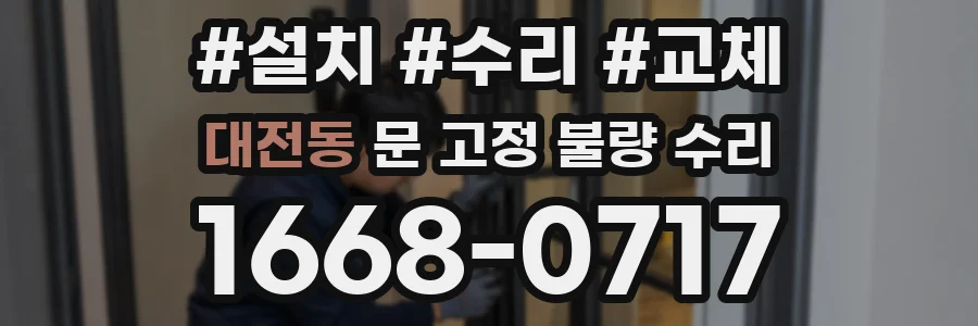 대전동 문 고정 불량 수리