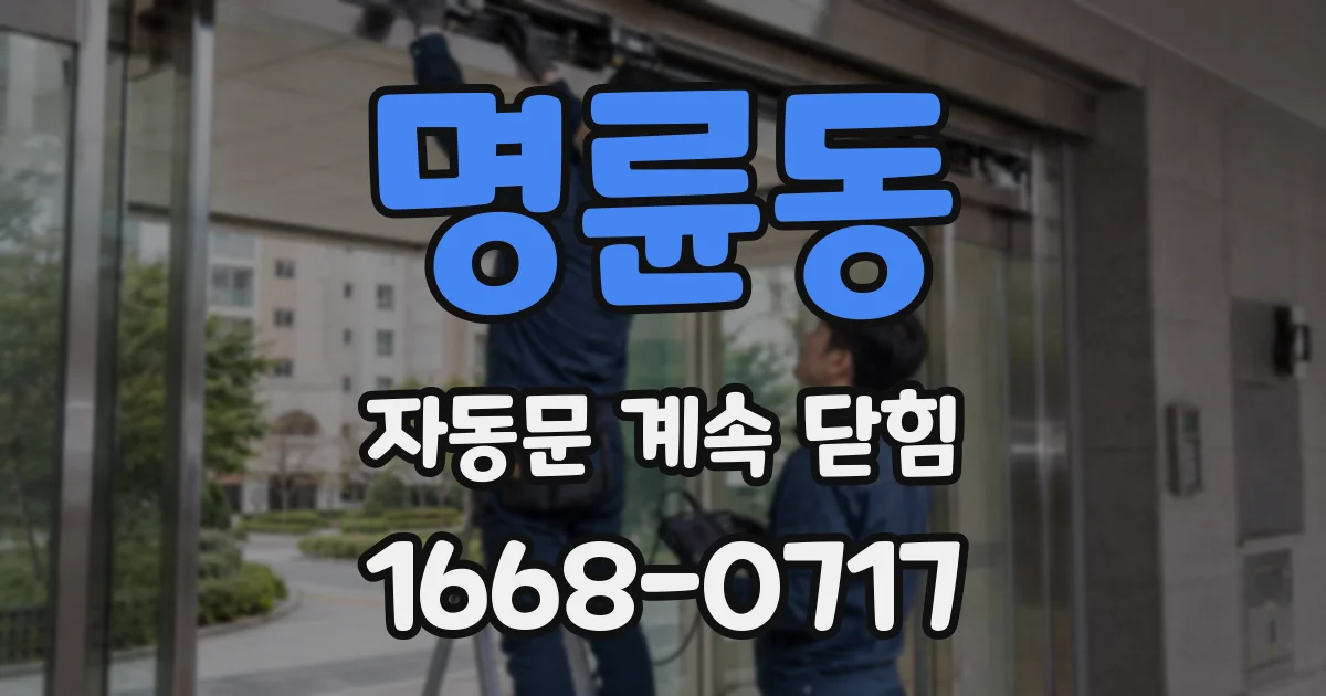 명륜동 자동문 계속 닫힘