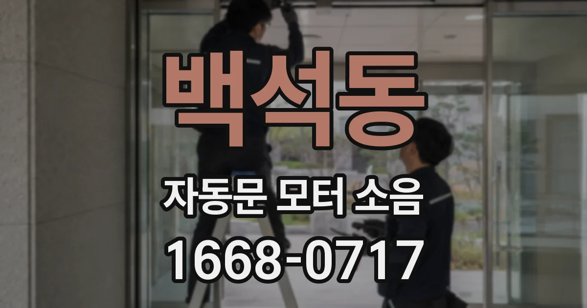 백석동 자동문 모터 소음