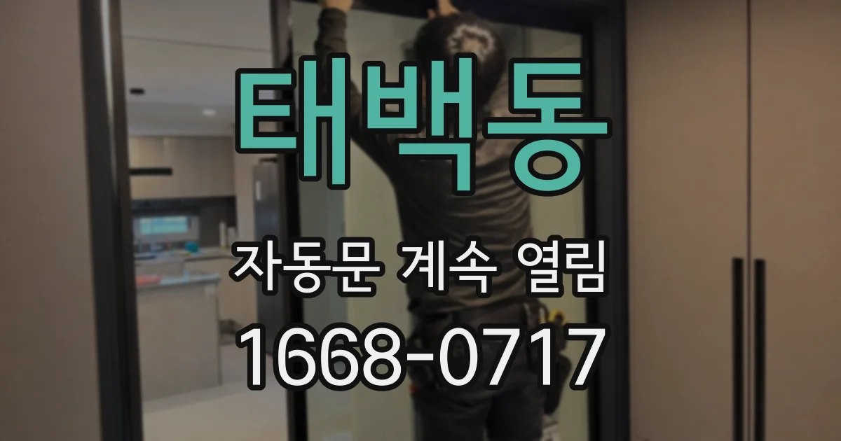 태백동 자동문 계속 열림
