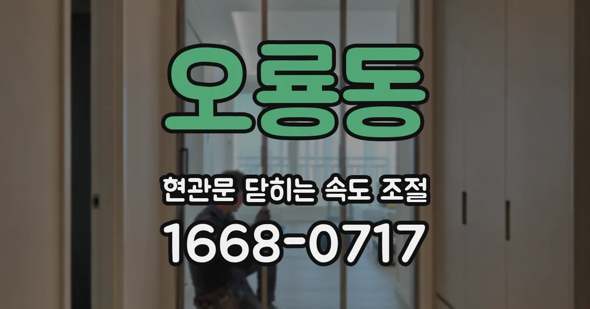 오룡동 현관문 닫히는 속도 조절