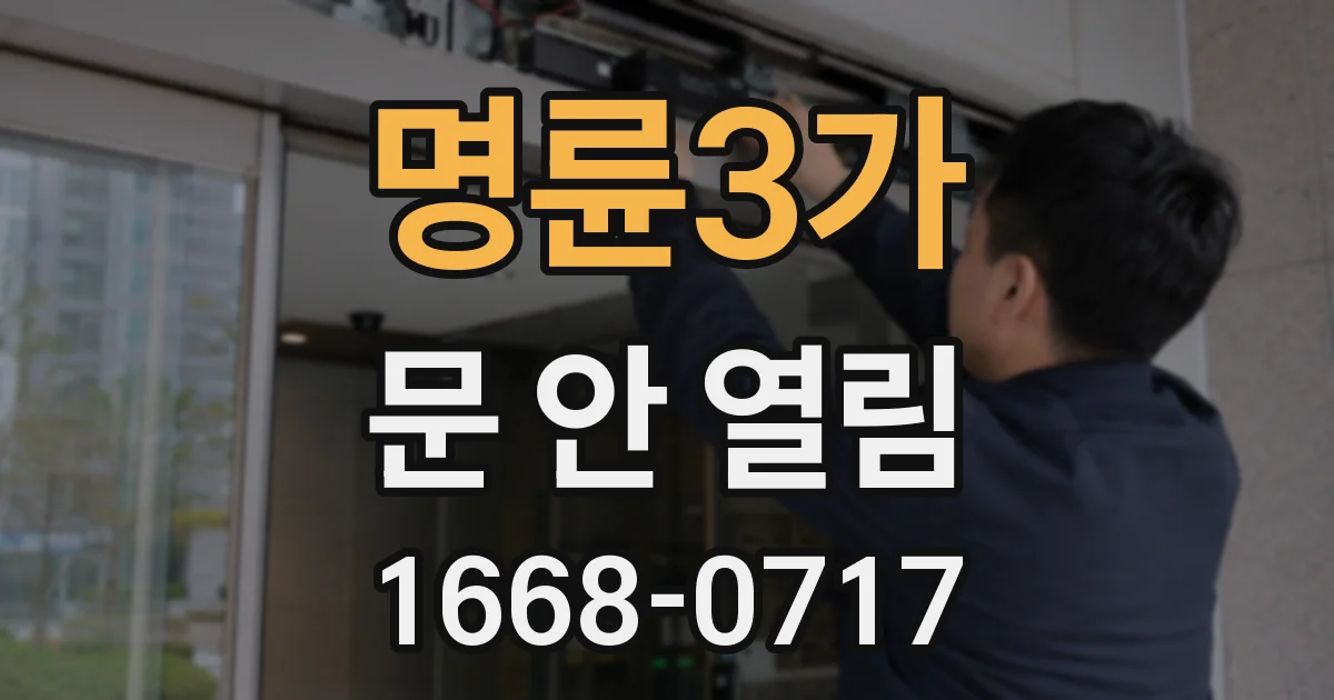 명륜3가 문 안 열림