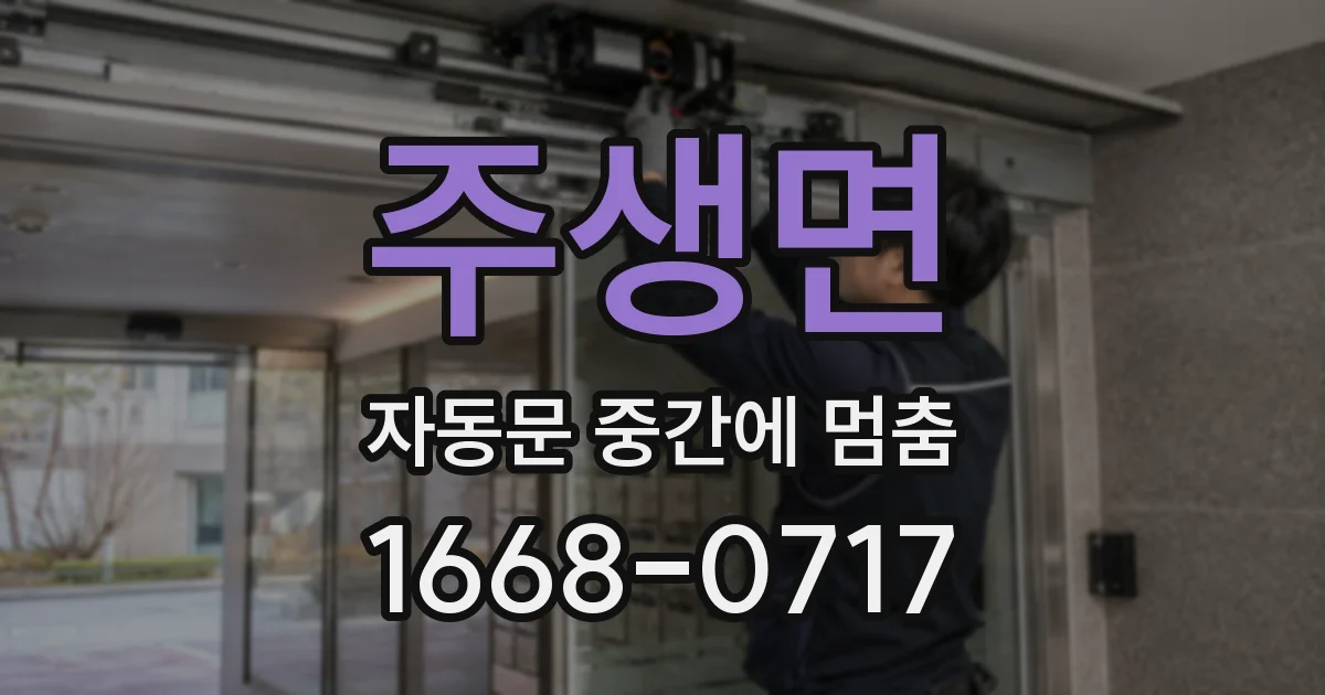 주생면 자동문 중간에 멈춤