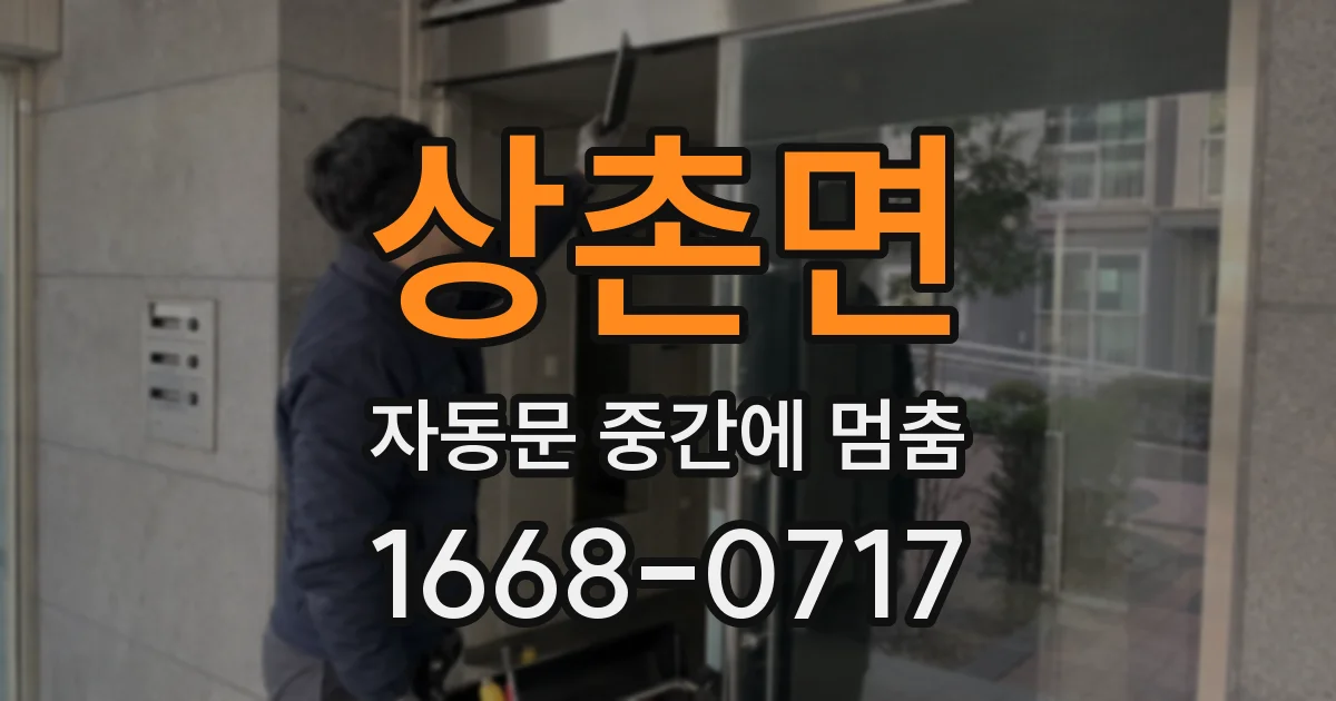 상촌면 자동문 중간에 멈춤