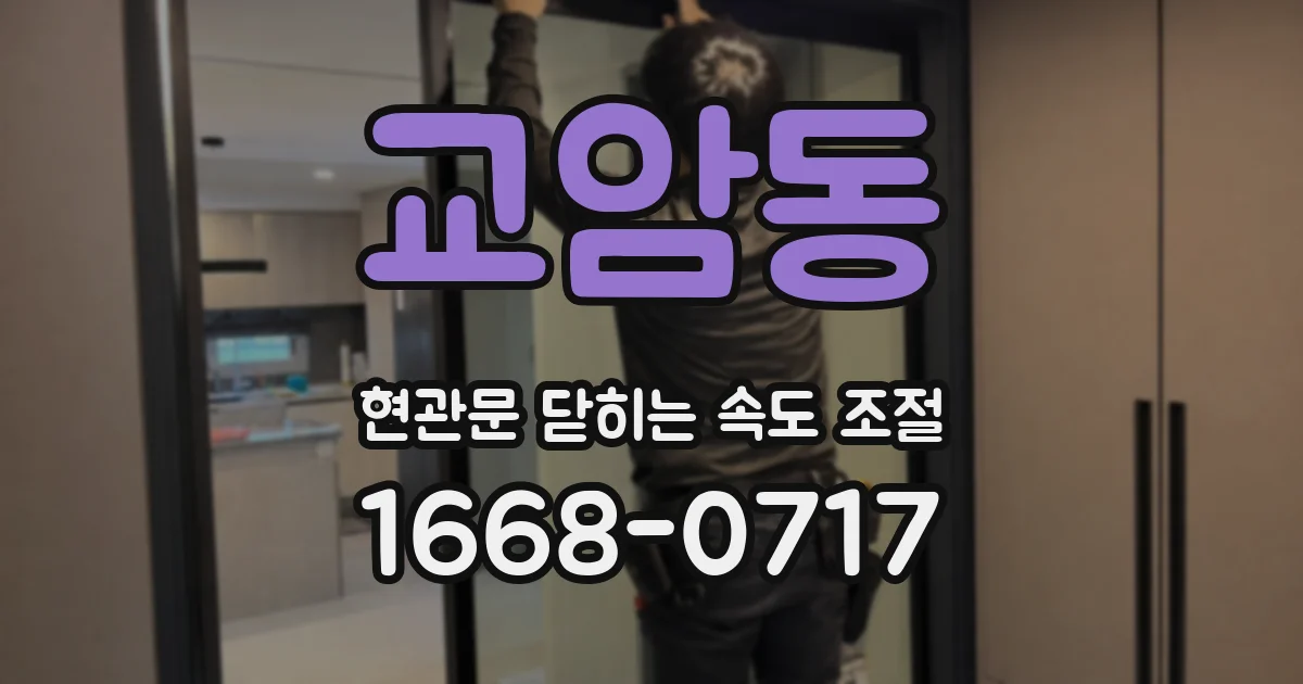 교암동 현관문 닫히는 속도 조절