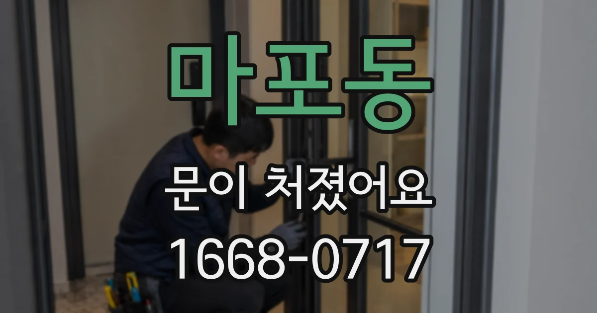 마포동 문이 처졌어요