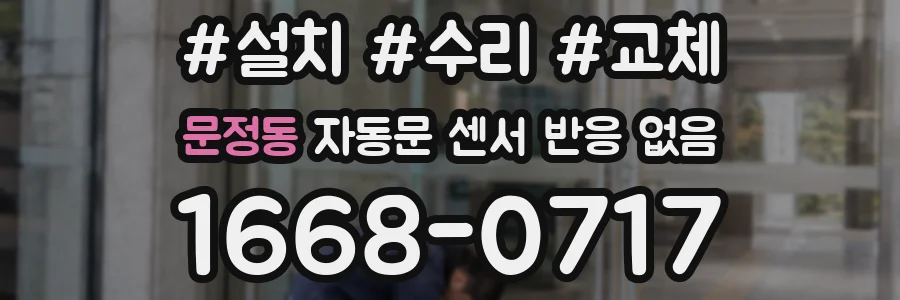 문정동 자동문 센서 반응 없음