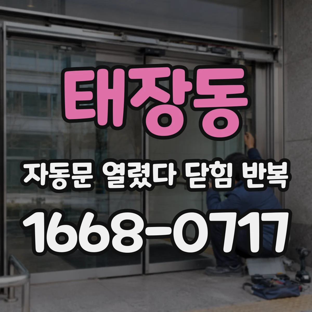 태장동 자동문 열렸다 닫힘 반복