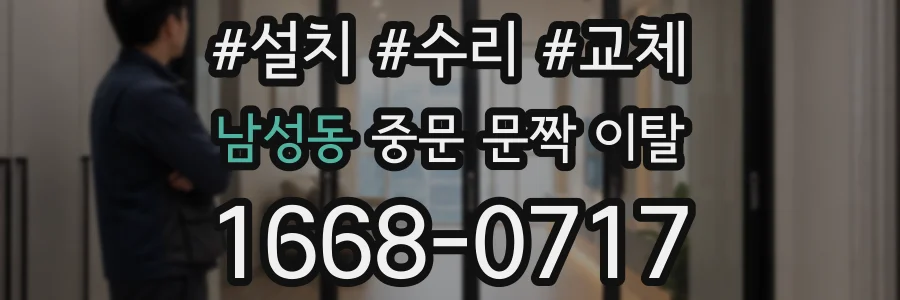 남성동 중문 문짝 이탈
