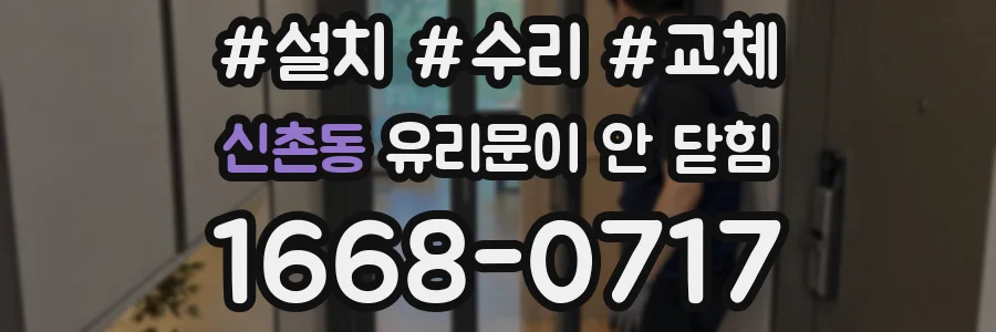 신촌동 유리문이 안 닫힘