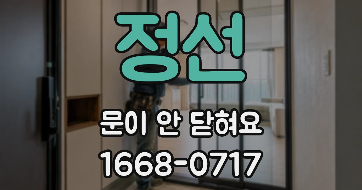 정선 문이 안 닫혀요