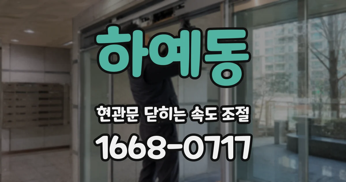 하예동 현관문 닫히는 속도 조절
