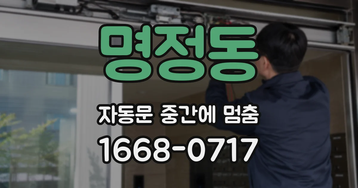 명정동 자동문 중간에 멈춤