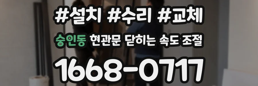 숭인동 현관문 닫히는 속도 조절