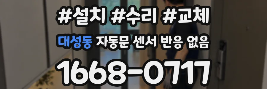 대성동 자동문 센서 반응 없음