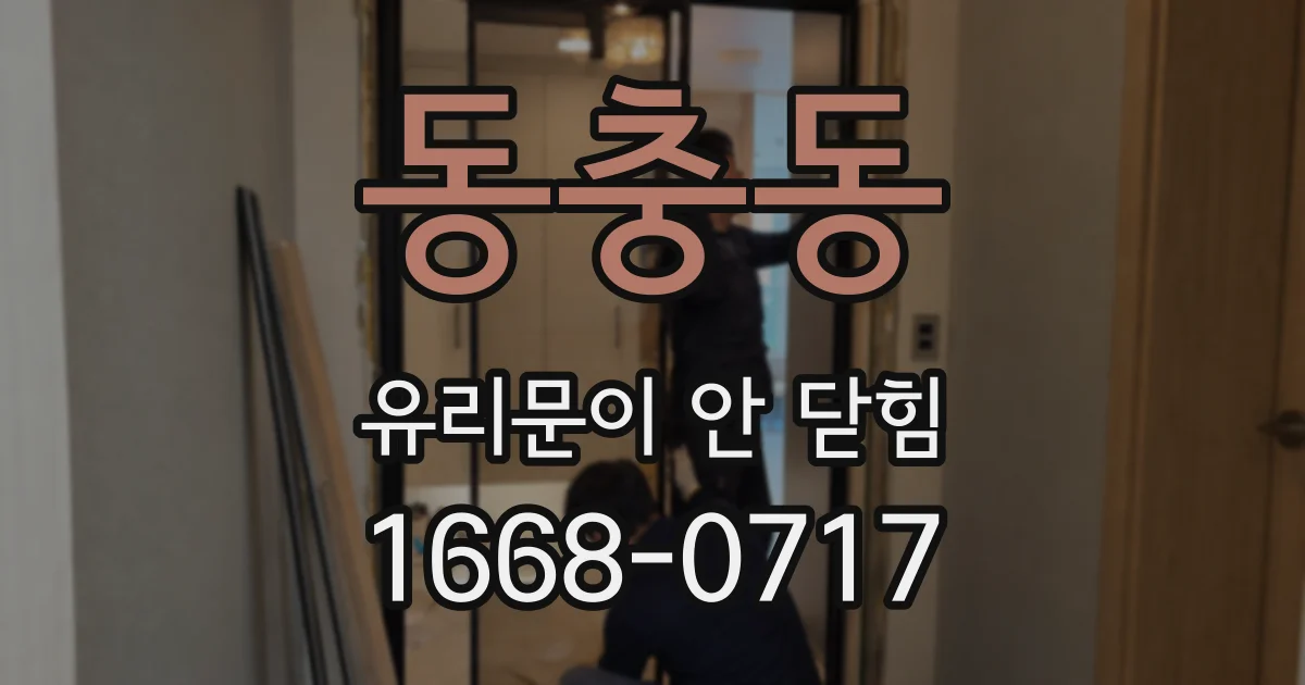 동충동 유리문이 안 닫힘