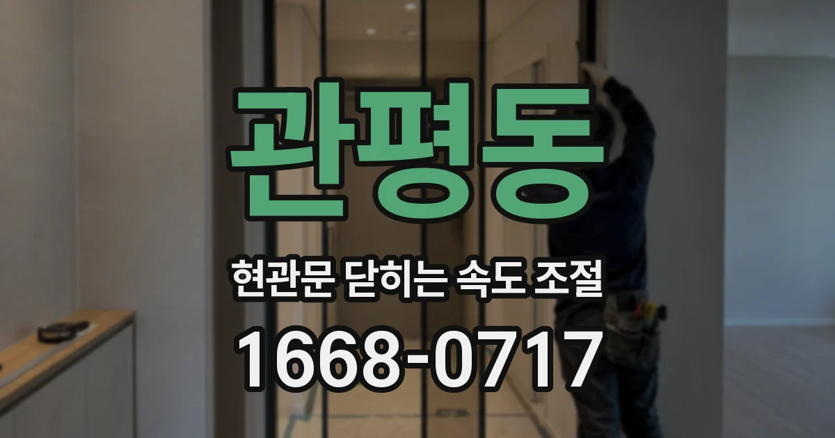 관평동 현관문 닫히는 속도 조절
