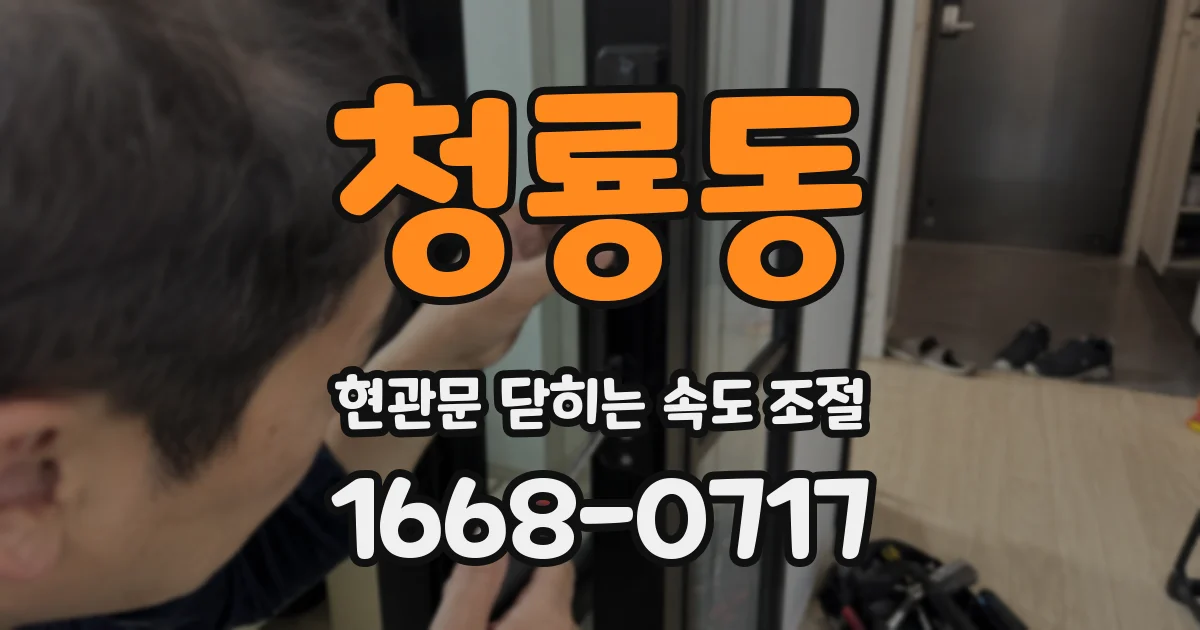 청룡동 현관문 닫히는 속도 조절
