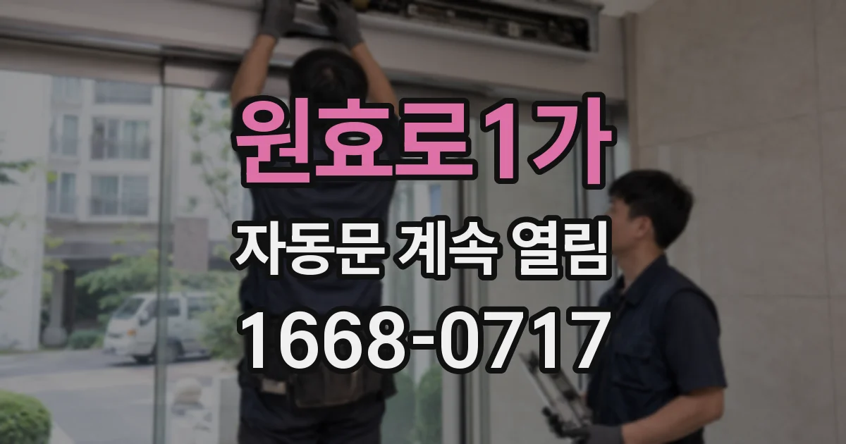 원효로1가 자동문 계속 열림