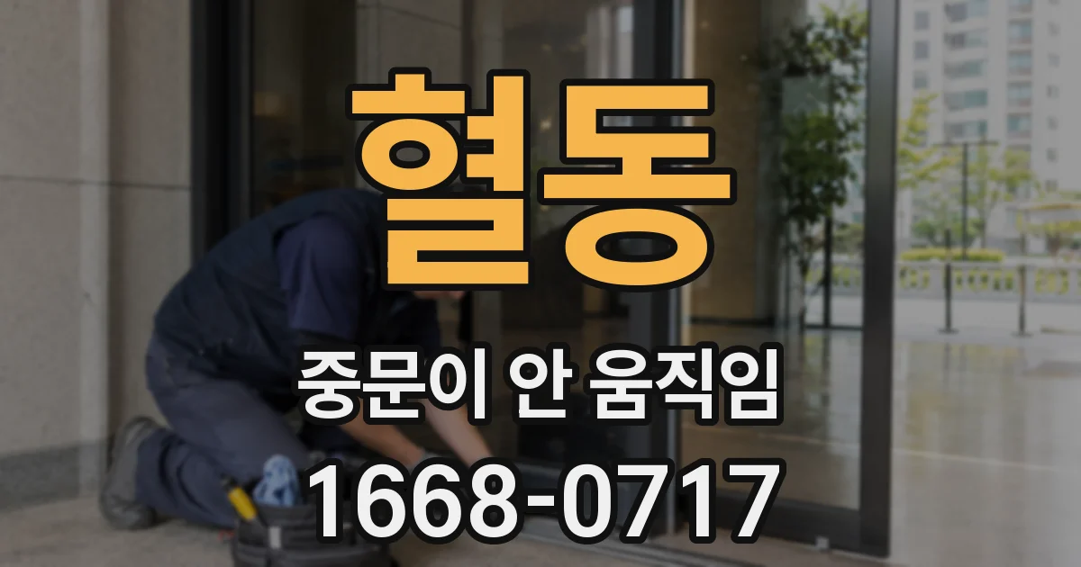 혈동 중문이 안 움직임
