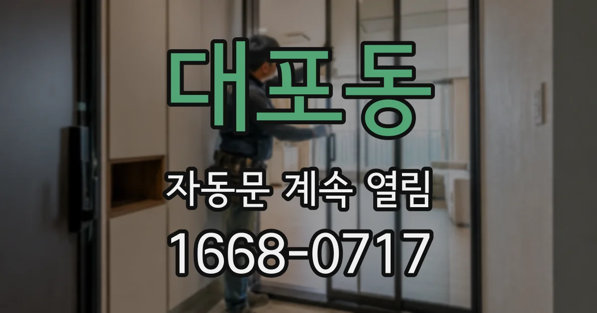 대포동 자동문 계속 열림