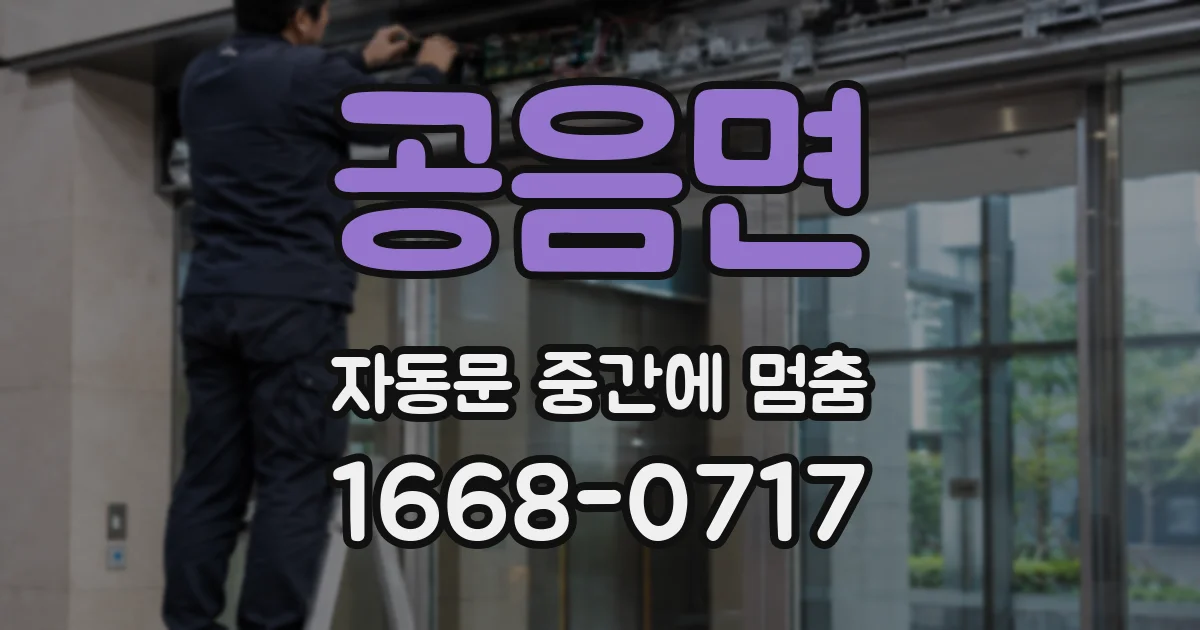 공음면 자동문 중간에 멈춤